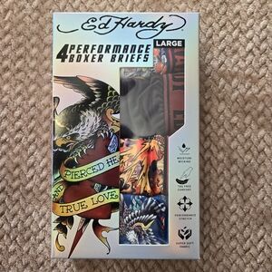 Ed Hardy Men’s Multicolor Tattoo-Print Boxer Briefs 4-Pack